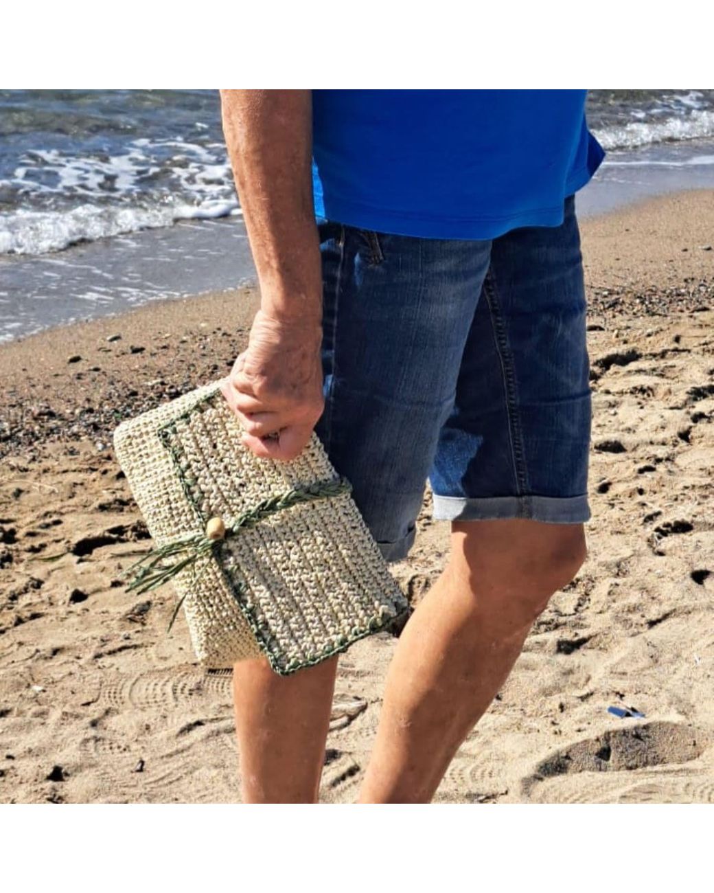 Springmoonatelier Brown Neutrals Raffia Cream Clutch Bag