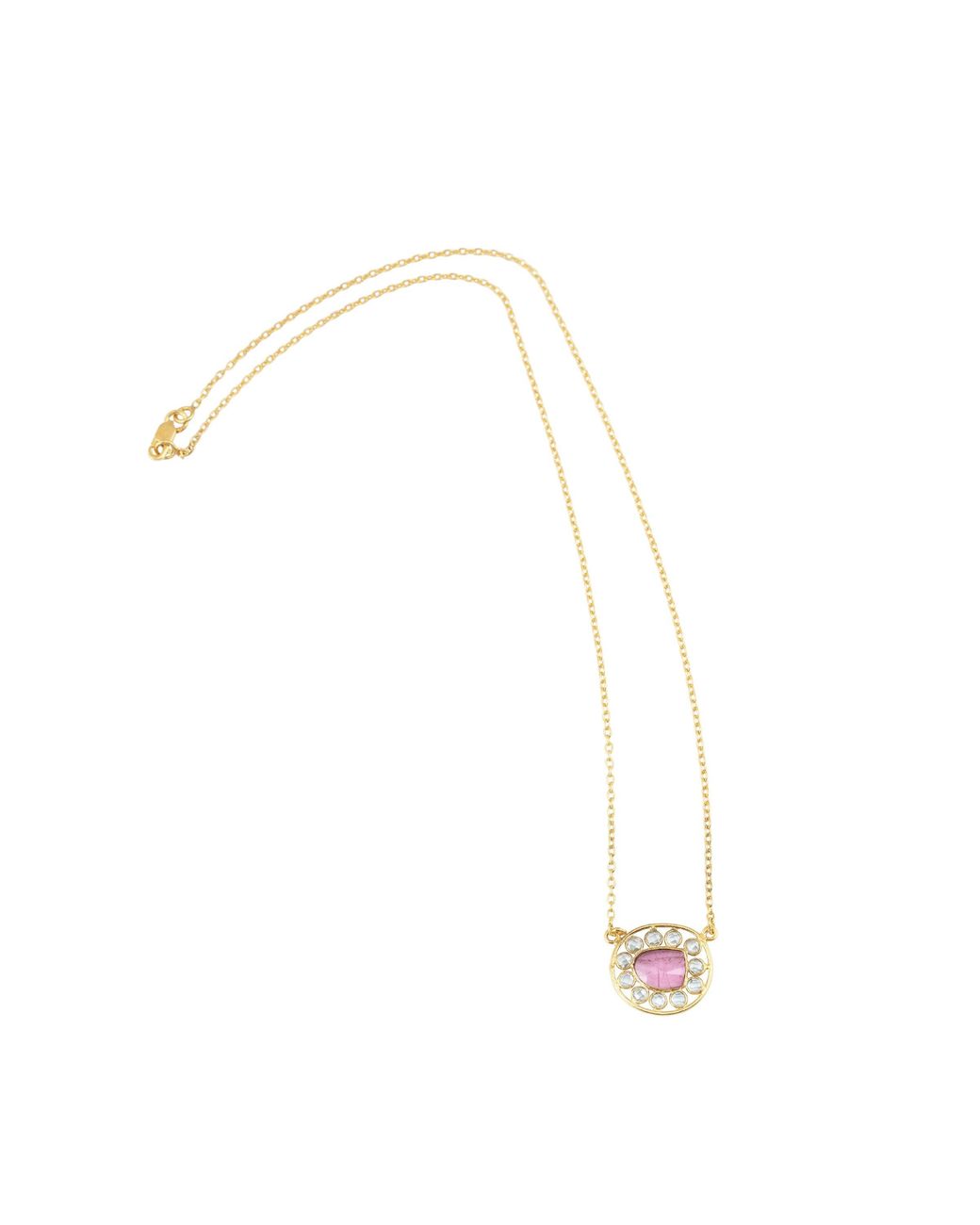 Opium Jewels White Tourmaline Crystal Jali Necklace