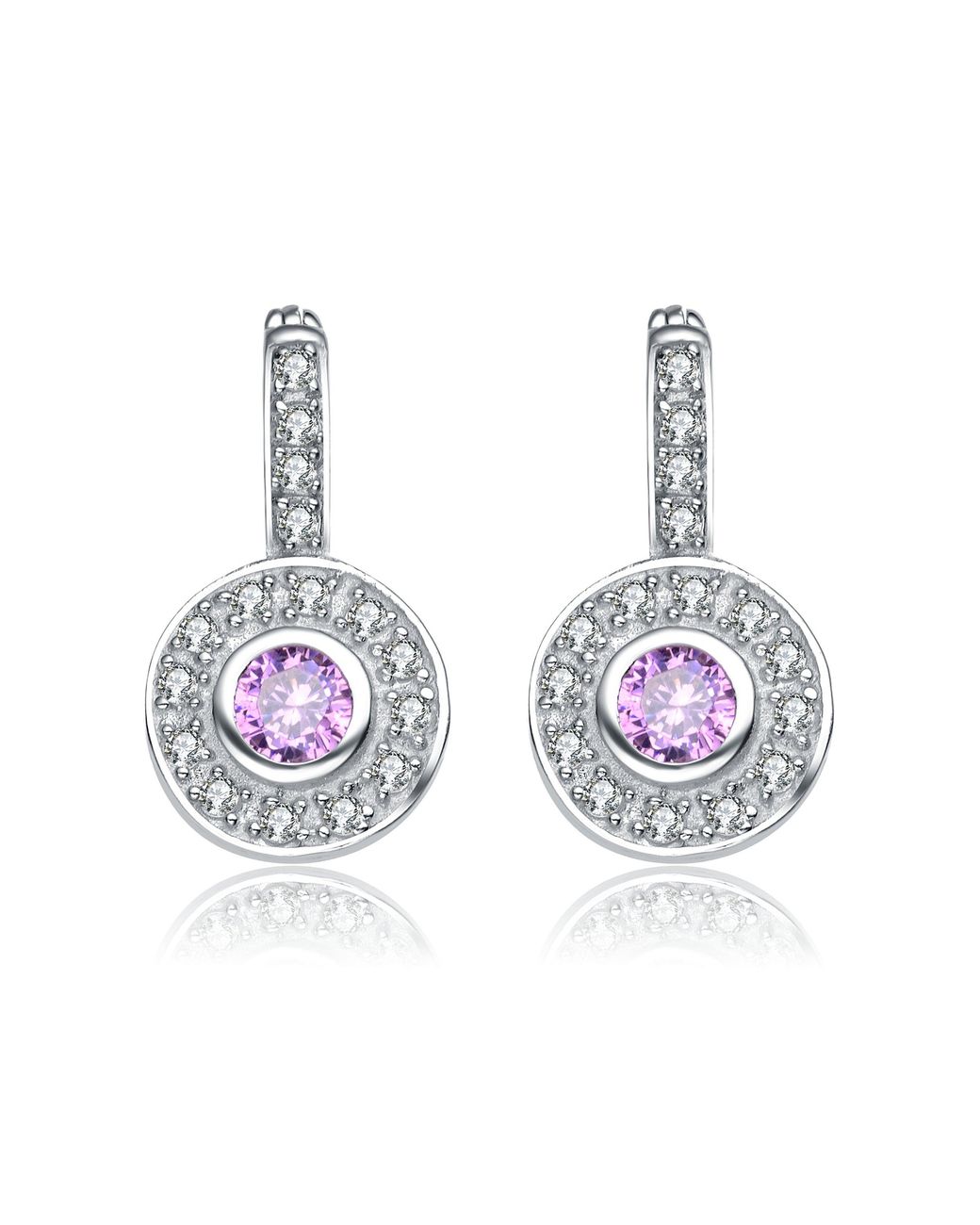 Genevive Jewelry Metallic Rachel Glauber Plated Round Dangle Earrings With Cubic Zirconia