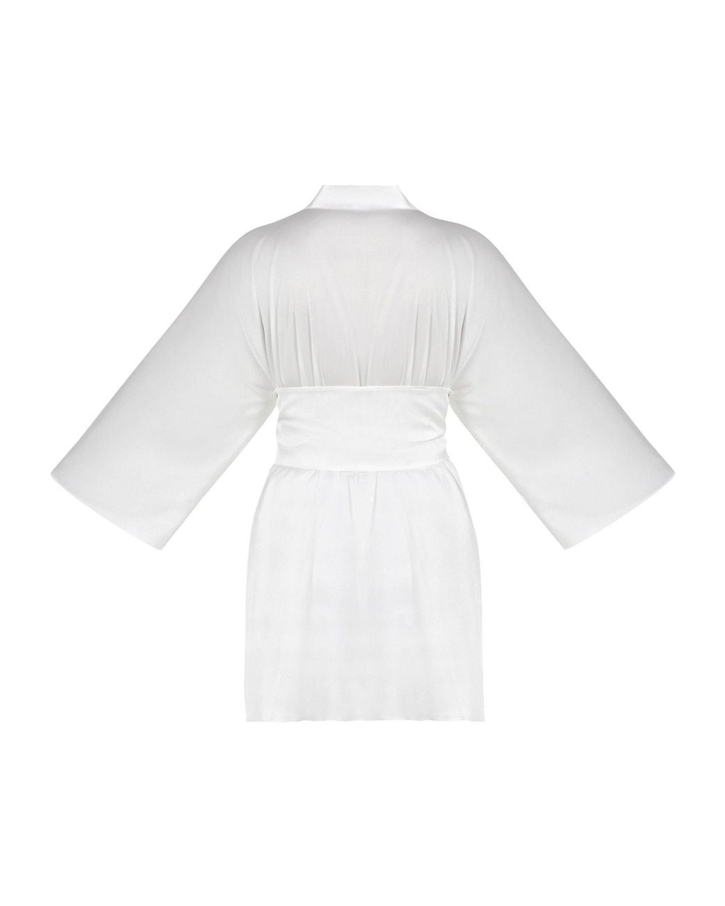 Avenue 8 White Wide Belt Silk Mini Robe