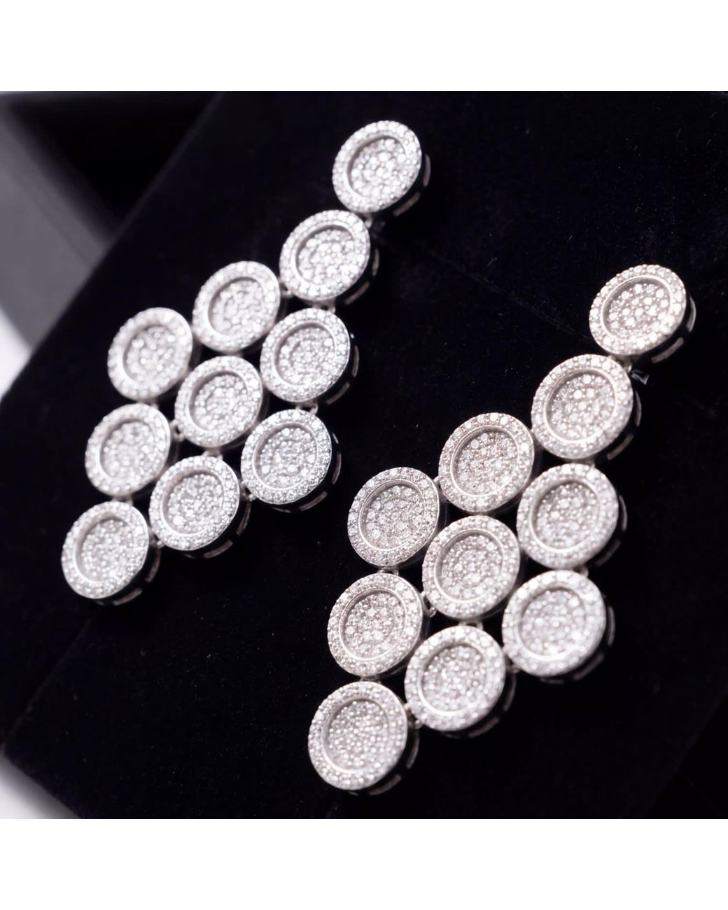 Latelita London Metallic Mirage Disc Cascading Drop Earrings