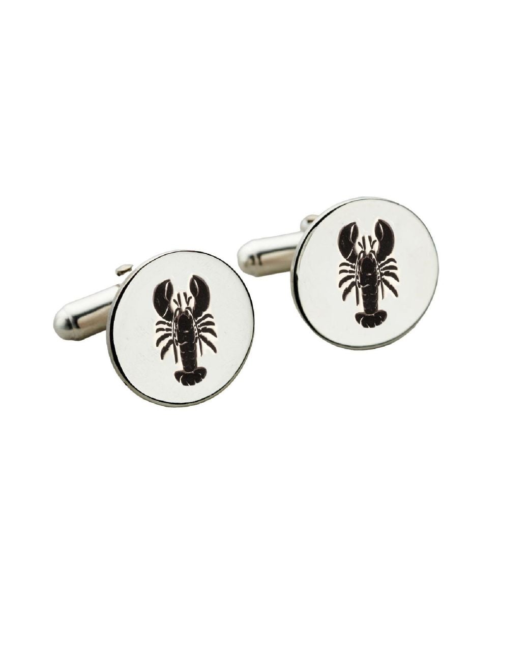 Posh Totty Designs Metallic Lobster Disc Cufflinks for men