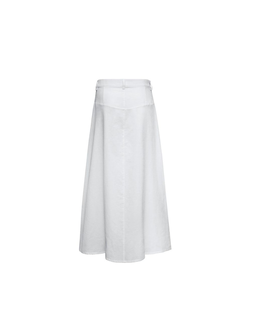 Audrey Vallens White Cotton Drop-Waist Skirt