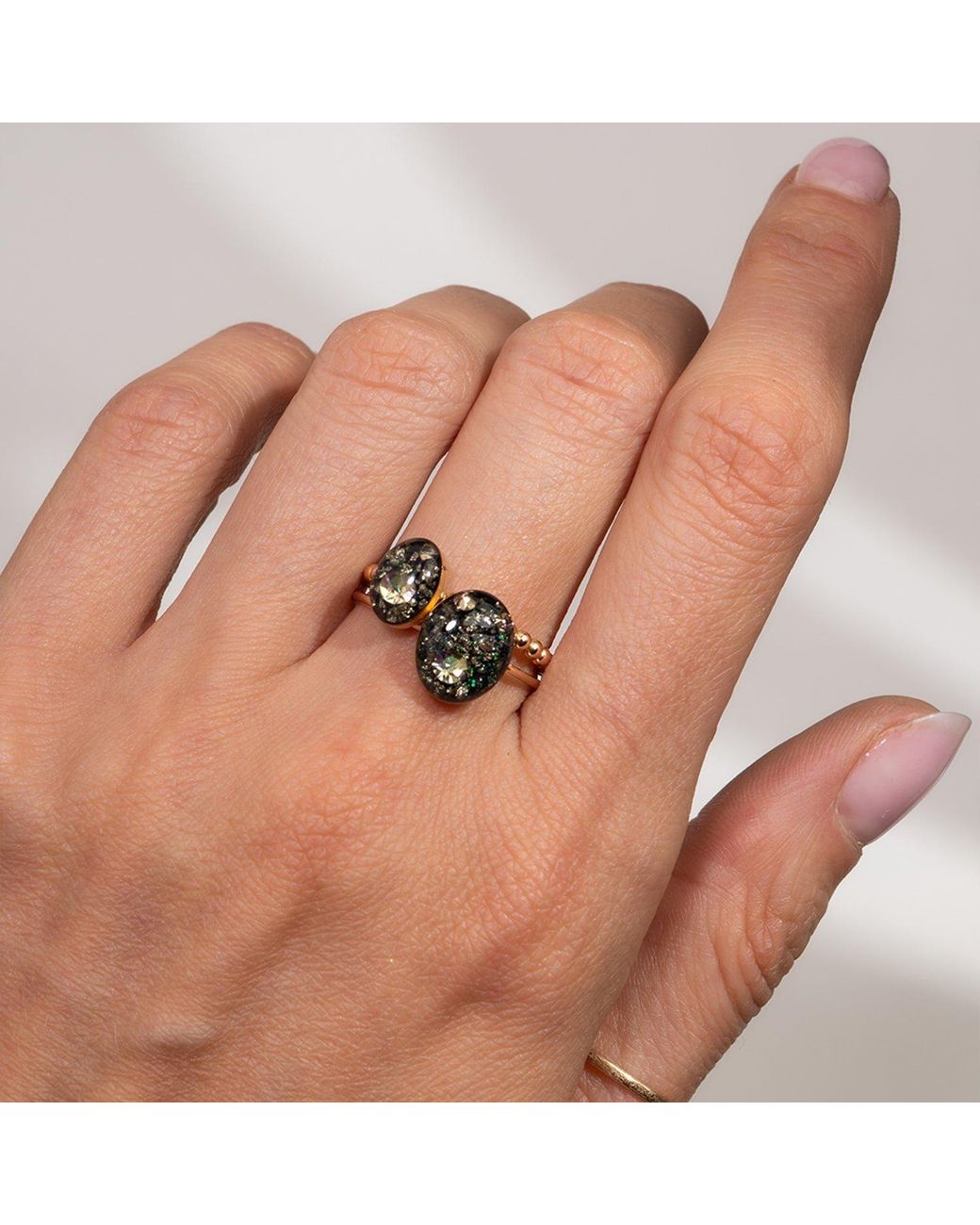 Kate Koel White Oval Galaxy Bubble Ring