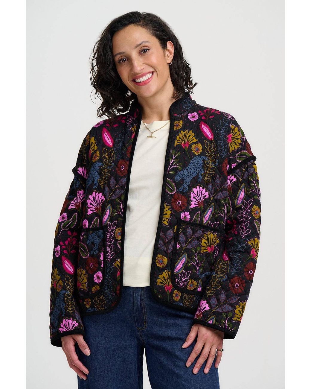 Sugarhill Black Elowen Quilted Jacket Jungle