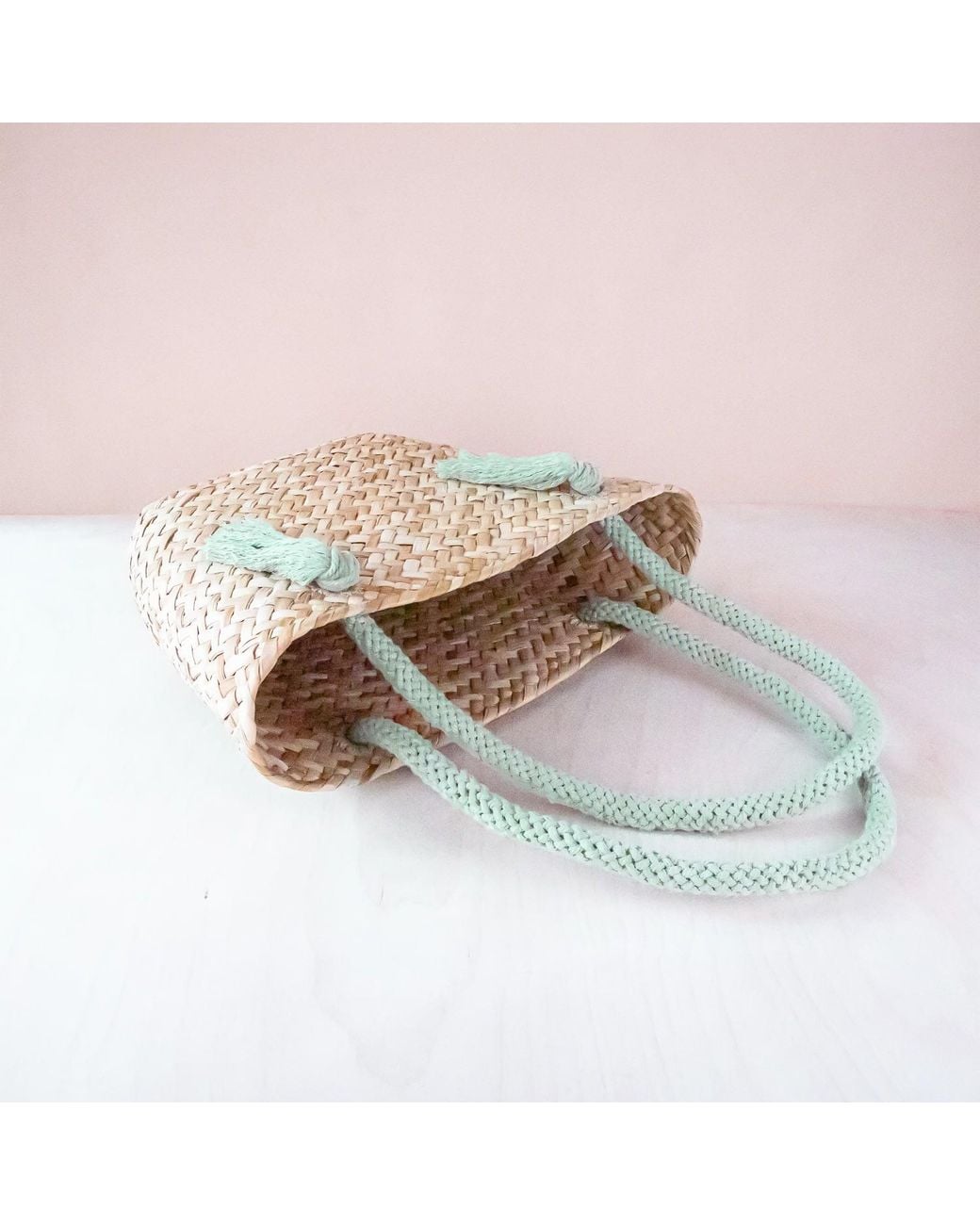 LIKHÂ Green Sage Large Classic Tote Bag With Braided Handles
