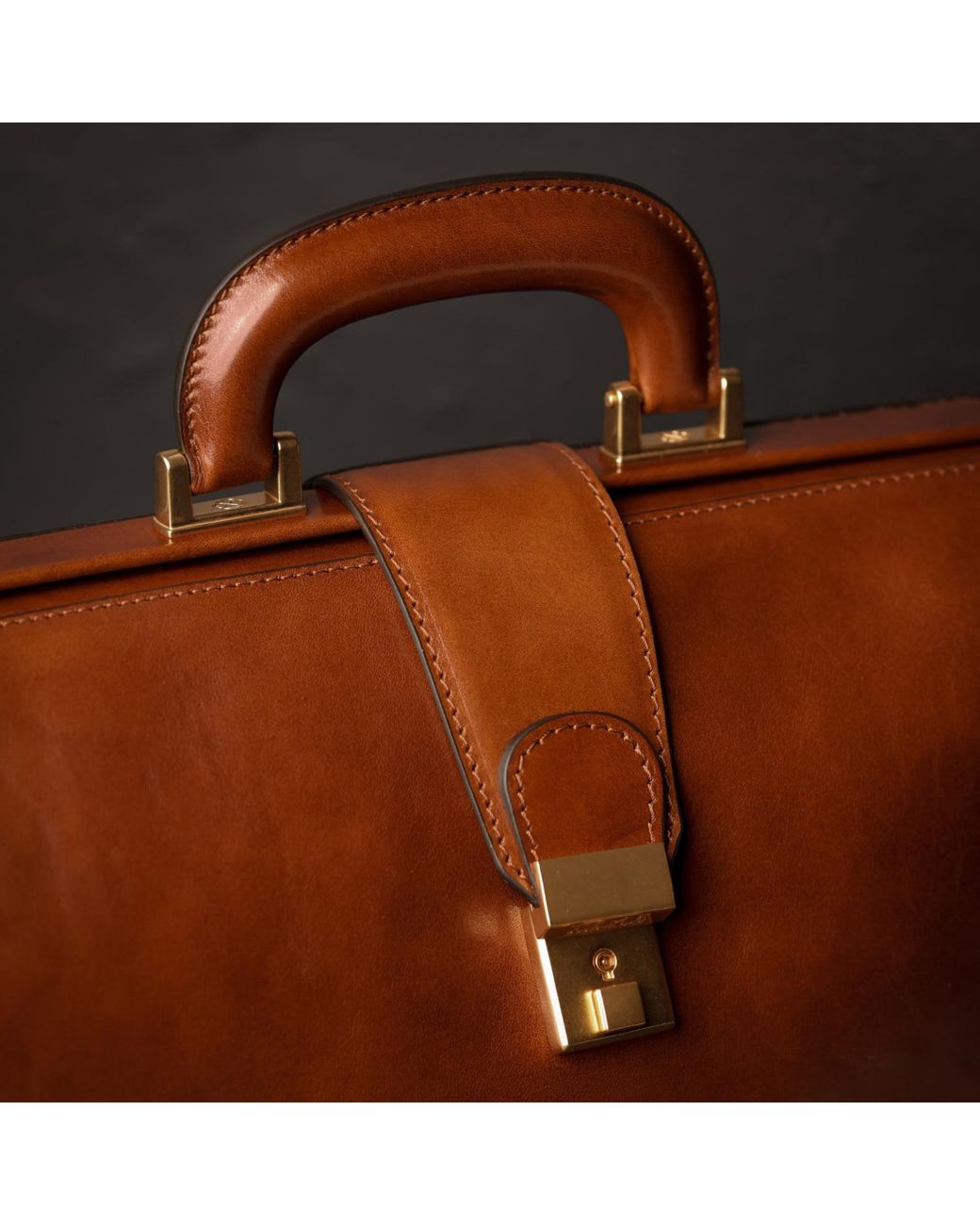 Time Resistance Brown Small Leather Doctor Bag For