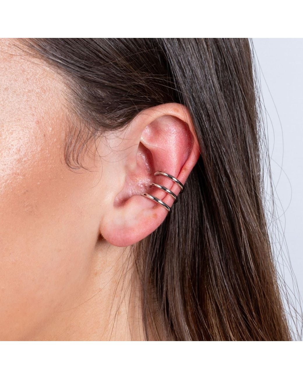 Lucy Quartermaine Metallic Solid Sterling Waterfall Triple Ear Cuff
