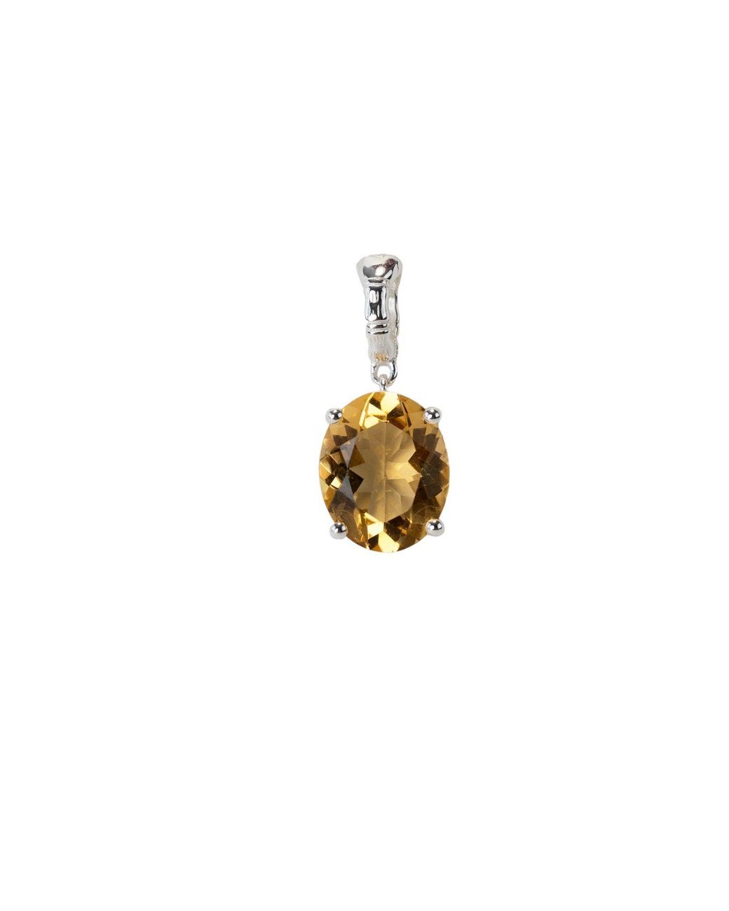 NASI SILVER Metallic Crystalis Dancer Ring- Citrine