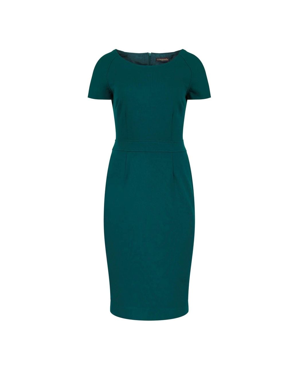 Conquista Green Fitted Emerald Cap Sleeve Dress Fashion