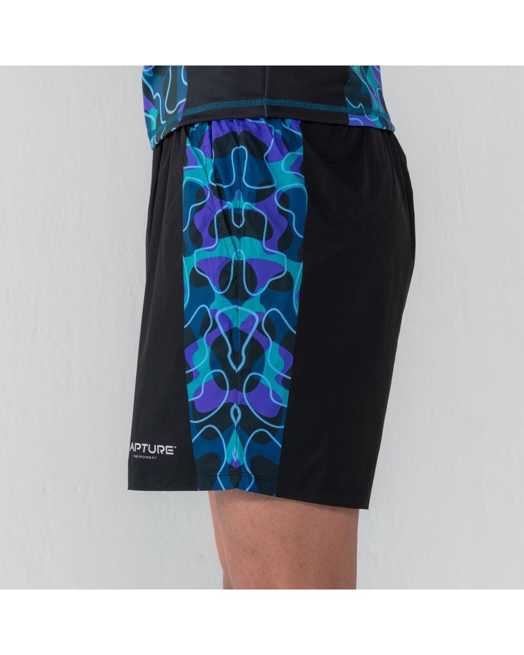 Kapture Blue Neo City Camo Shorts for men