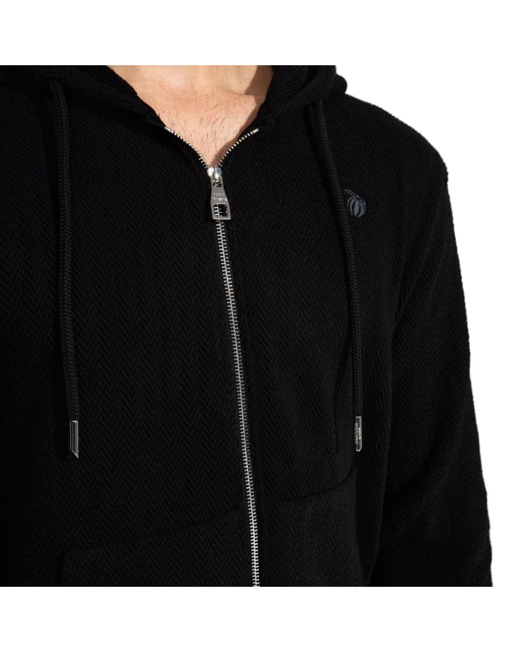 Maison Tangerine Black Knit Set Premium Cotton Zip-Up Hoodie & Joggers Tracksuit Set For