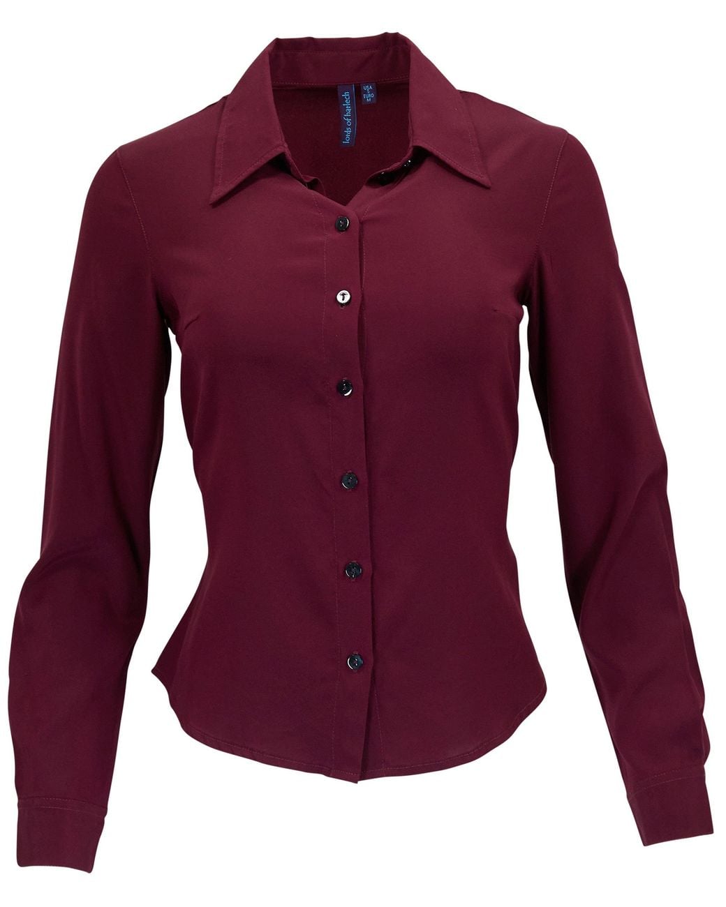 Lords of Harlech Purple Sutton Port Stretch Silk Long-Sleeve Shirt