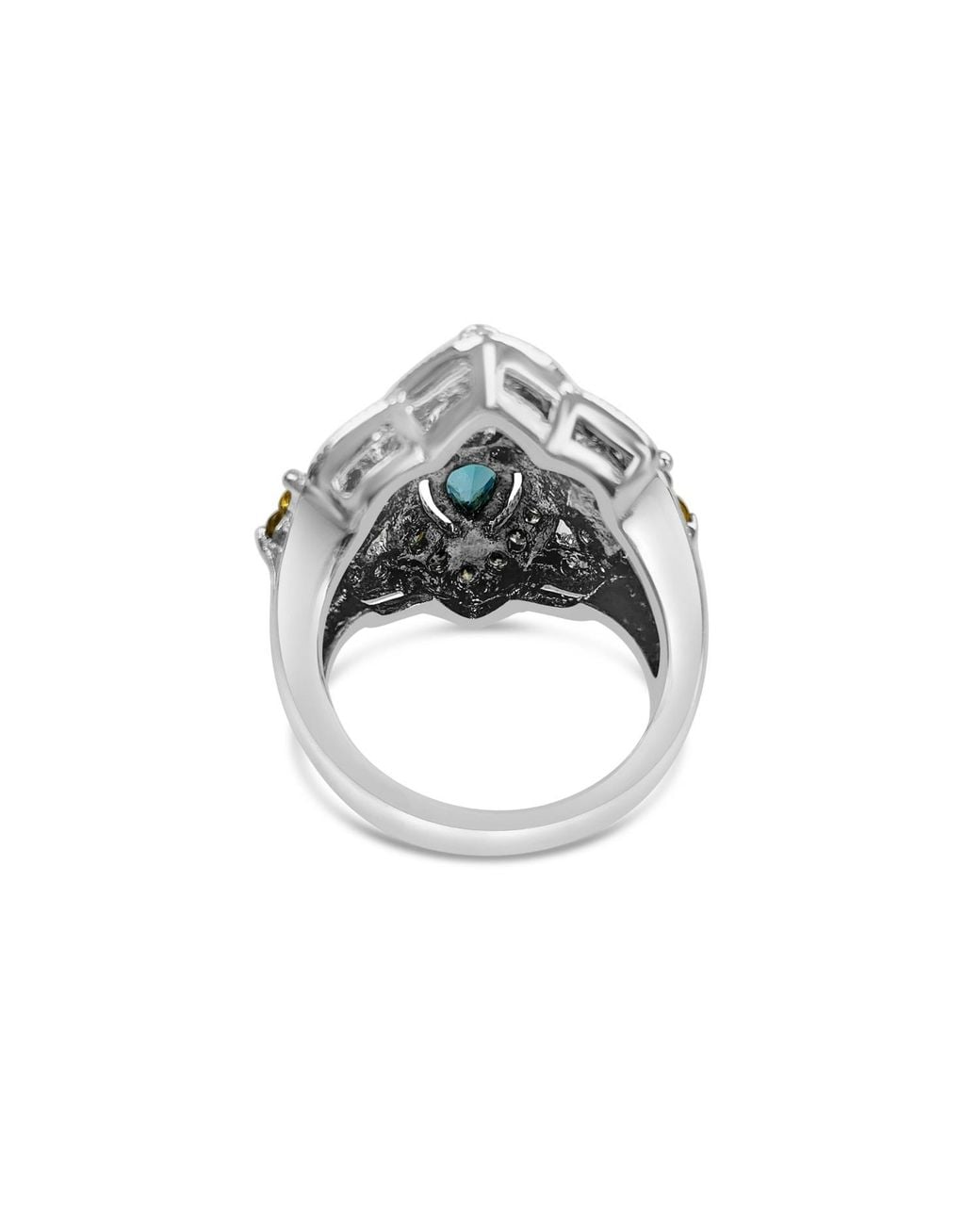 Bellus Domina Metallic Sterling London Topaz & Amethyst Cocktail Ring