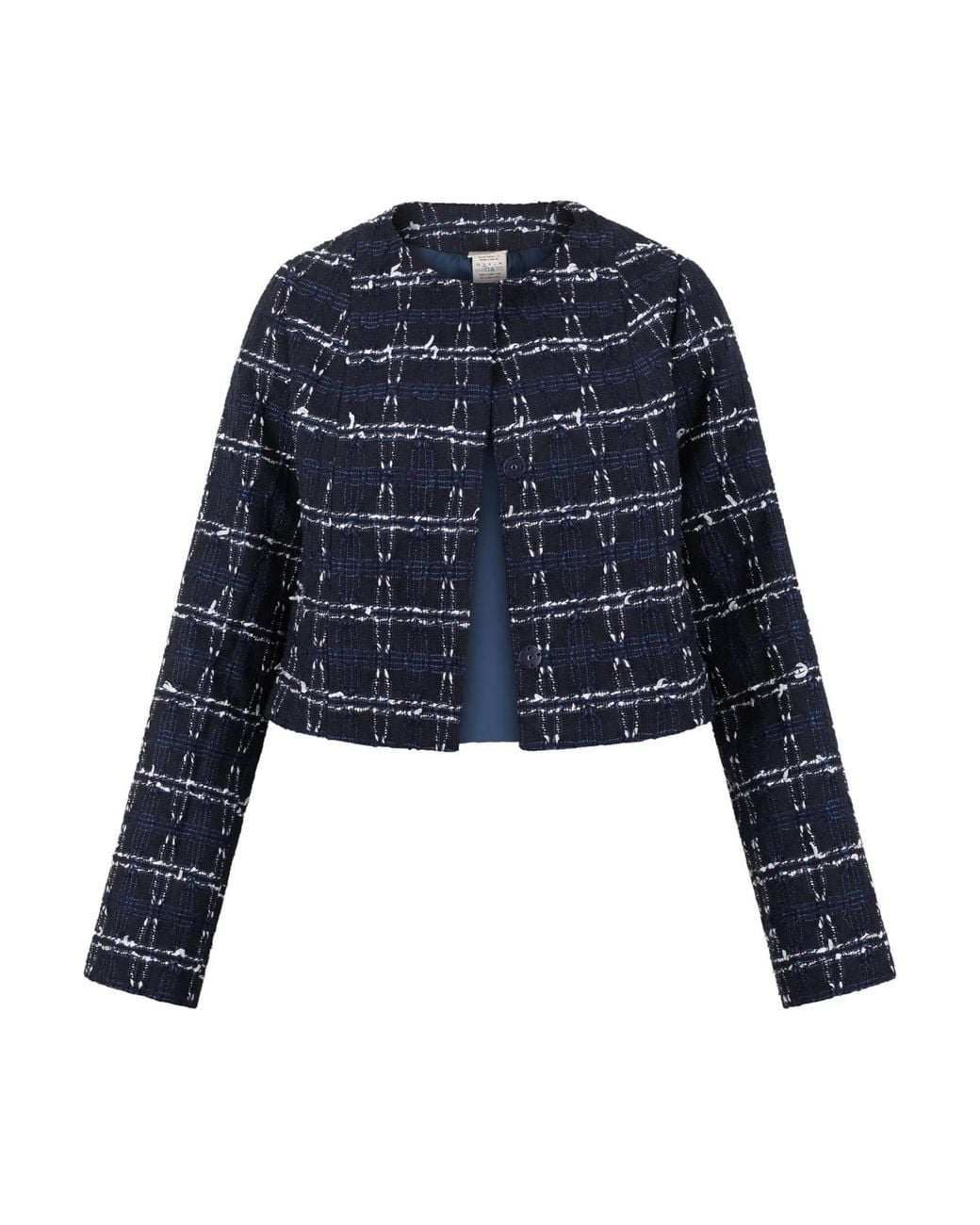 Gunda Hafner Ltd Blue Cropped Tweed Jacket