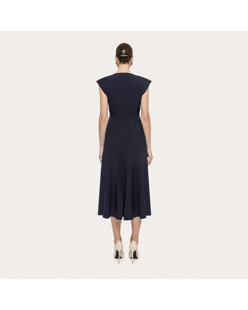 Nissa Blue A-Line Midi Dress