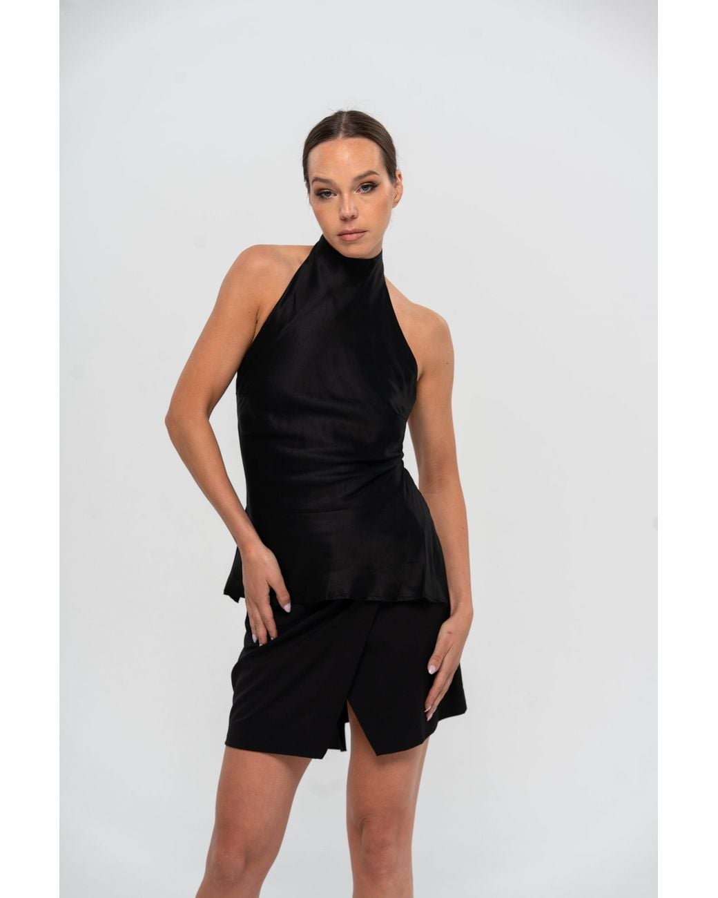 The Ethos Studio Blue Alica Top, Silky