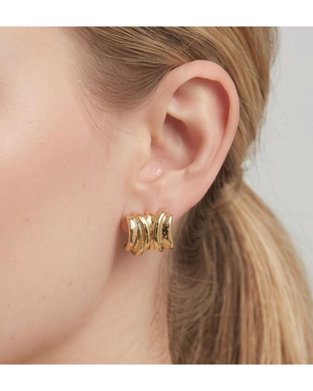 Uchi and Soto Metallic Kin Molten Structured Stud Earrings