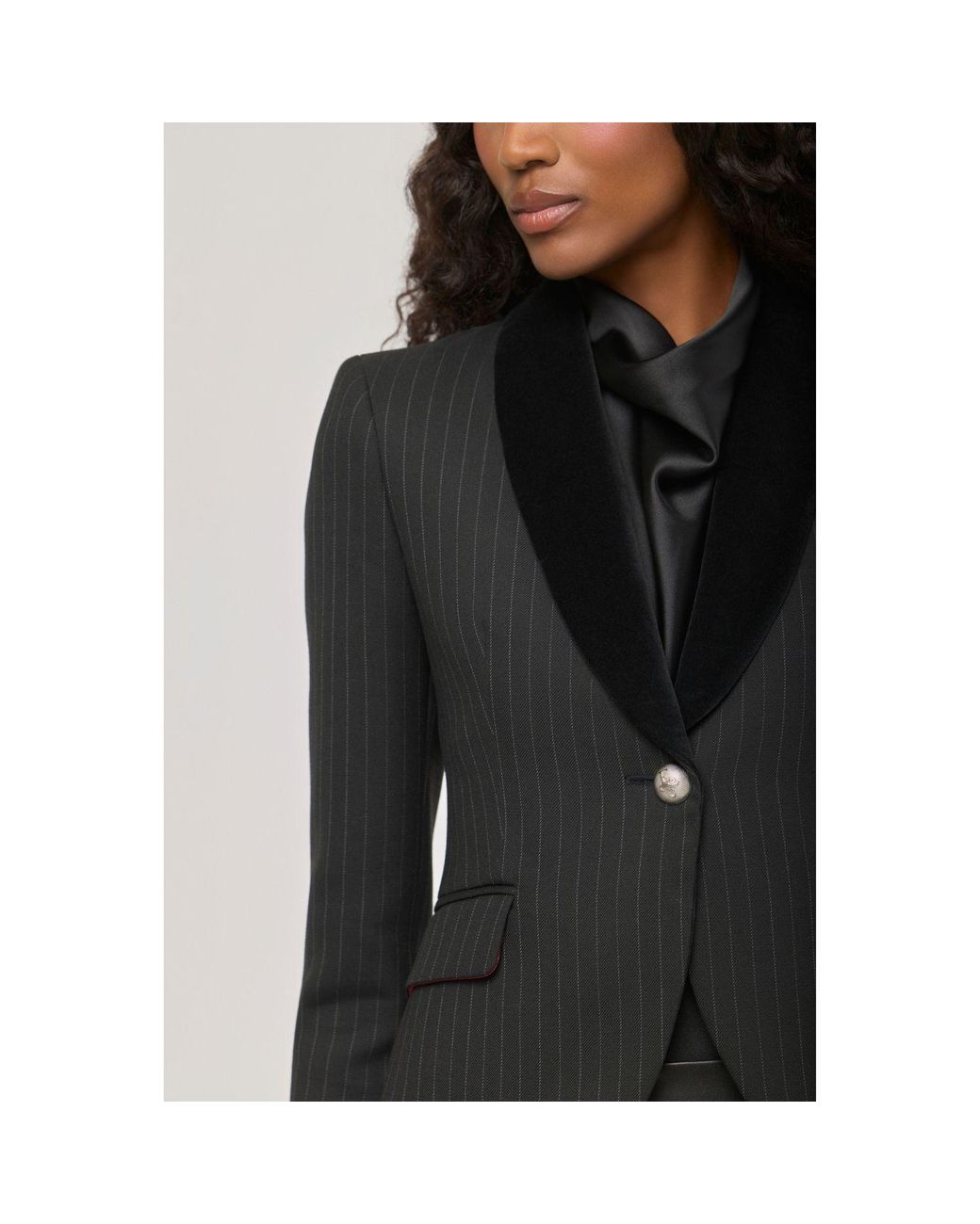 The Extreme Collection Black Pinstripe Blazer With Jewel Embroidery The Gardens