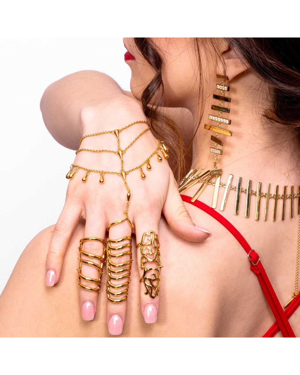 Lucy Quartermaine Metallic Elements Armour Ring