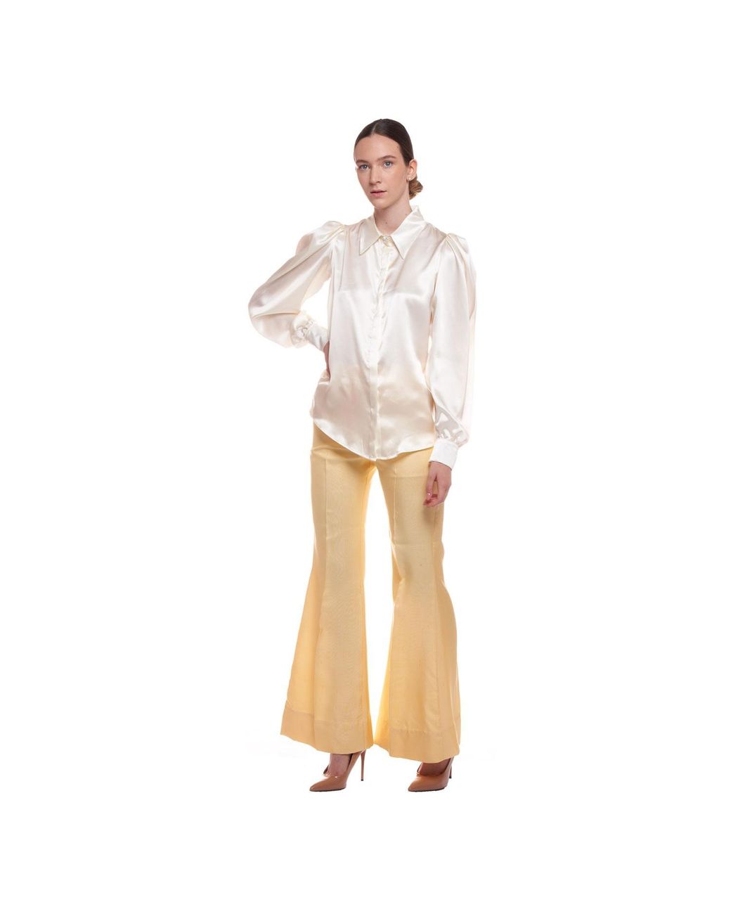 Sofia Tsereteli White Cream Silk Blouse