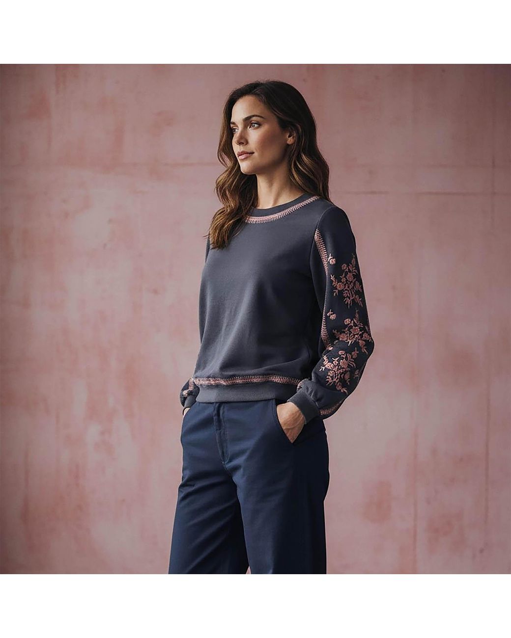 Nooki Design Black Catalina Embroidered Sweater