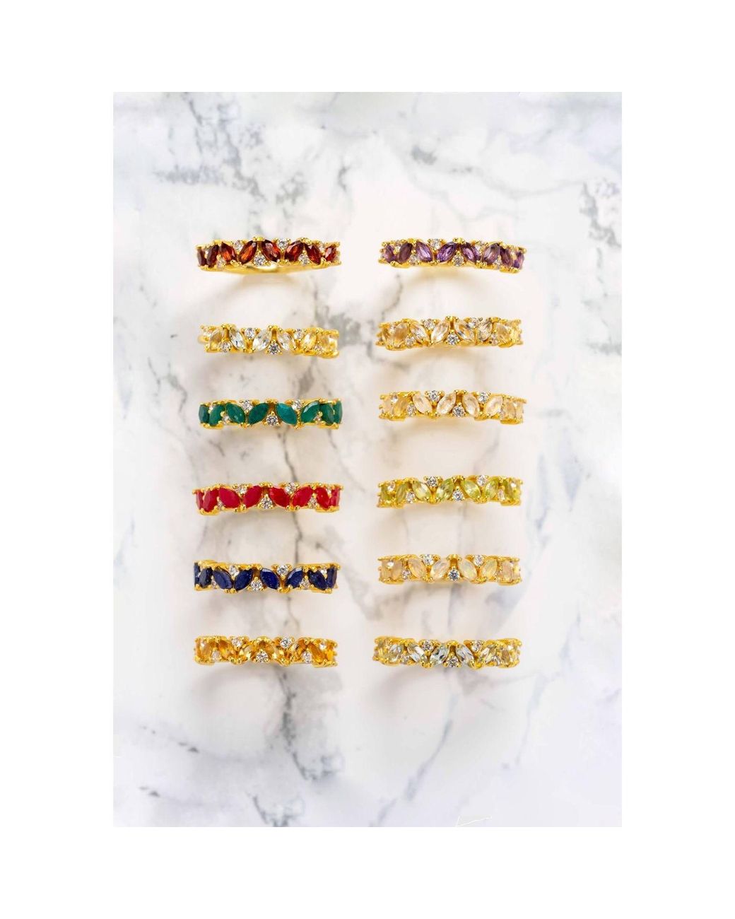 Lavani Jewels Multicolor Birthstone Ring November Orange Goldplated Citrino