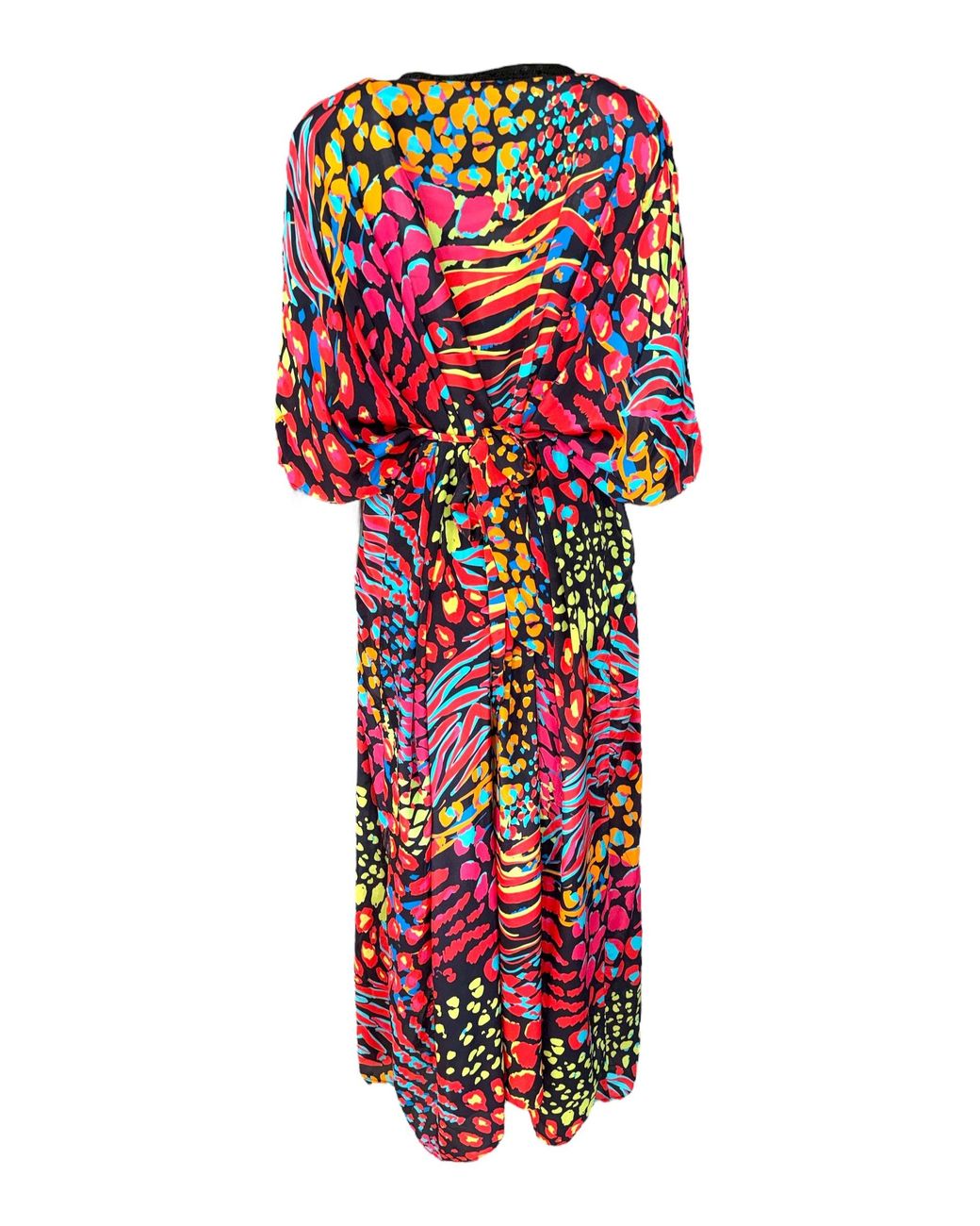 Any Old Iron Red Neon Animal Kaftan Dress
