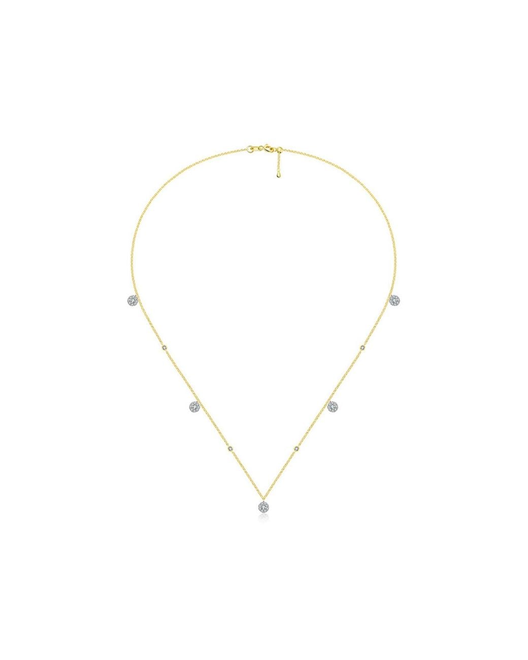 Genevieve Collection Metallic 18k Yellow Gold Round Shape Diamond Necklace / Choker