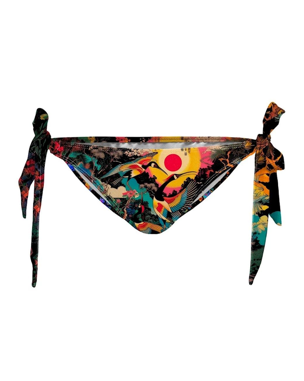 Aloha From Deer Blue Japanese Heron Bikini Bows Bottom