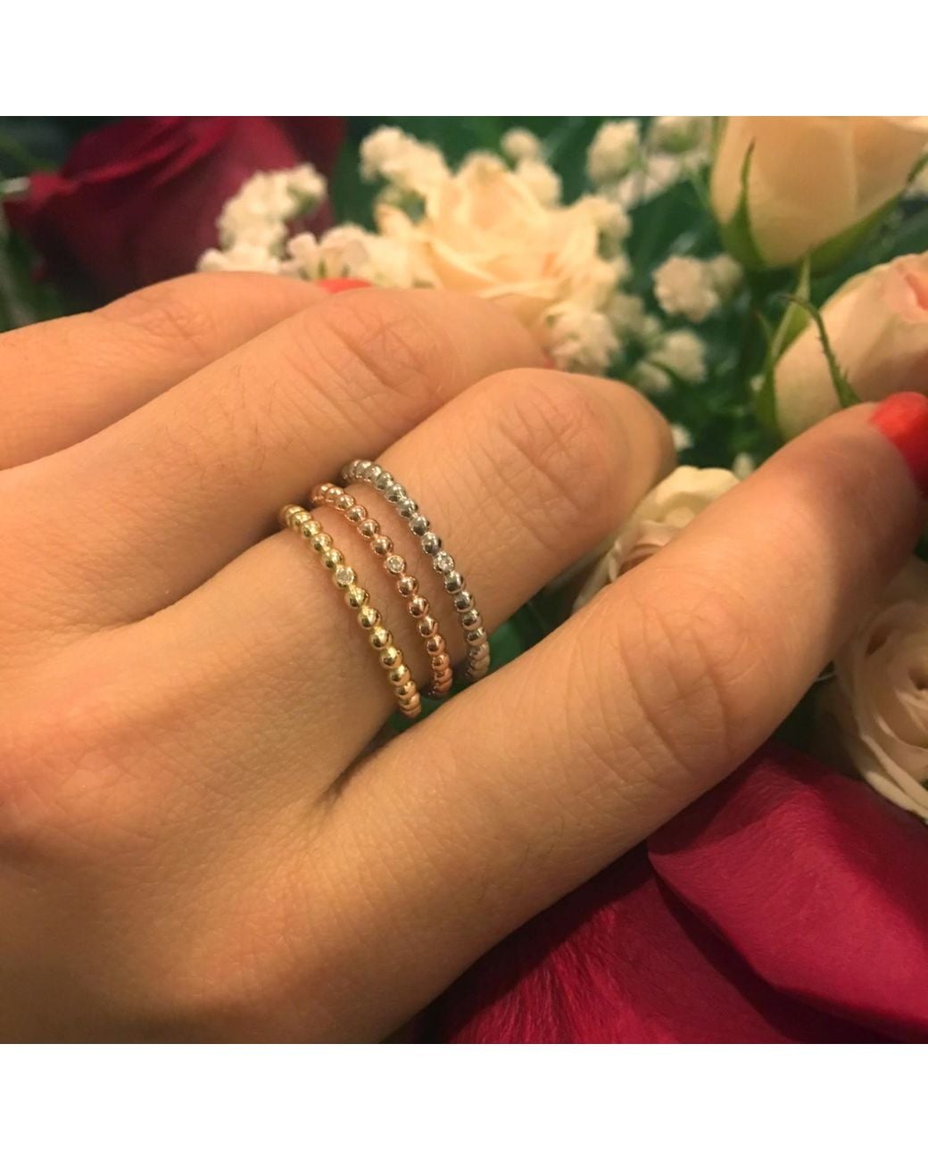 VicStoneNYC Fine Jewelry Metallic Natural Diamond Ball Textured Ring