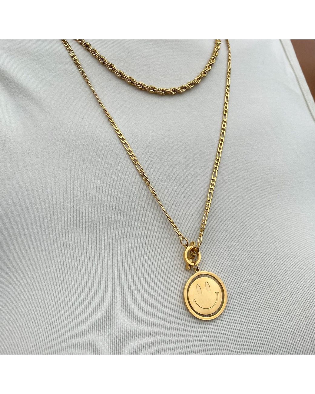 Hoops + Chains LDN Metallic Good Vibes Only Smiley Spinner
