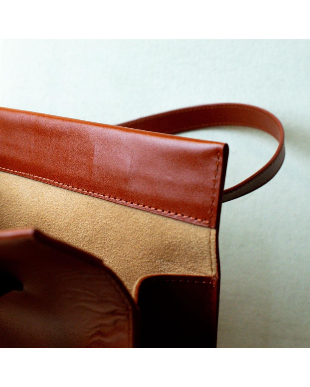 godi. Red Handmade Adjustable Leather Tote Bag for men