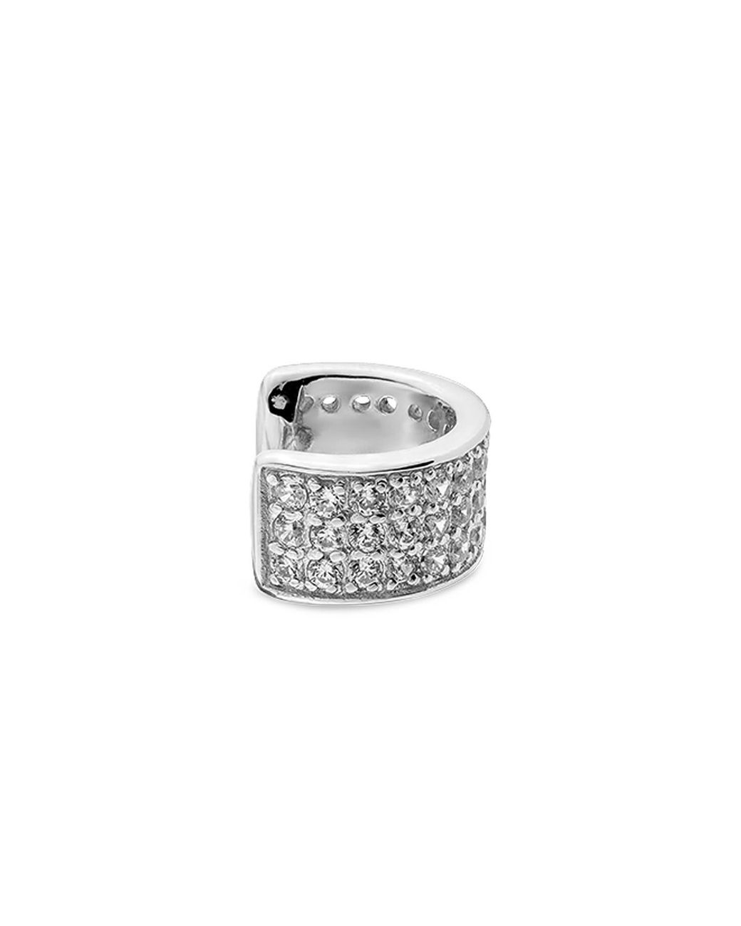 SALLY SKOUFIS White Destiny Ear Cuff With Made Cz Diamond Stimulant