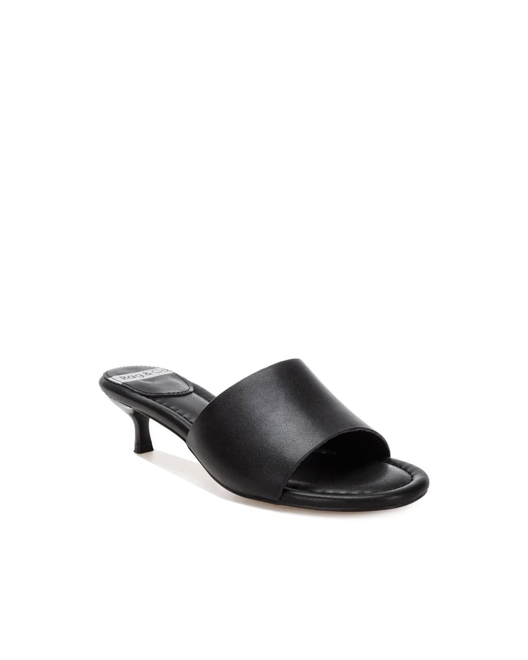 Rag & Co Black Vizzini Kitten Heel Sandals