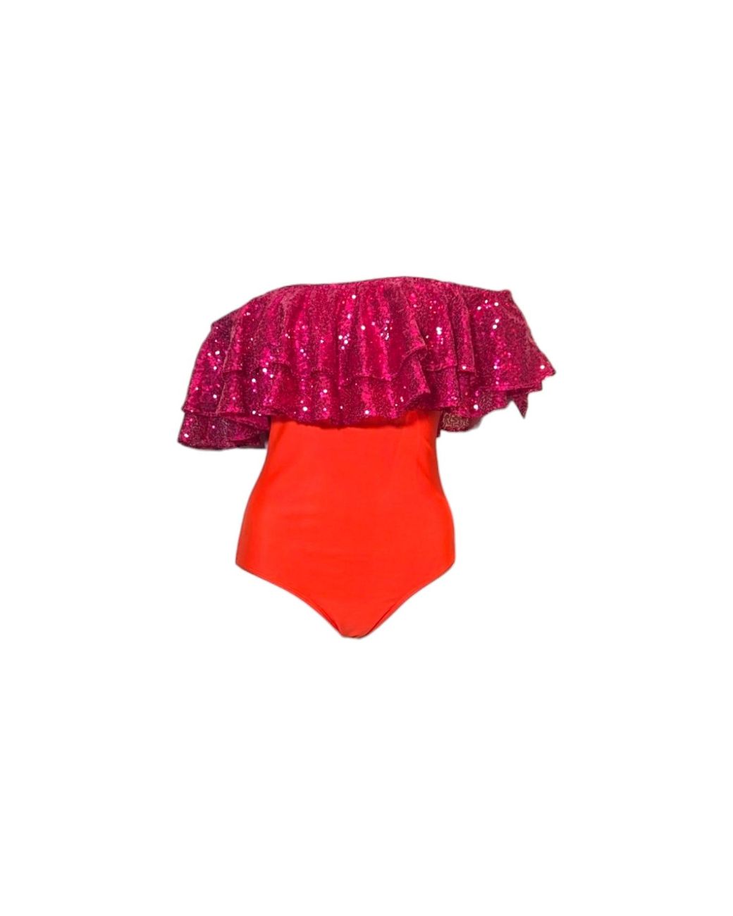 Julia Clancey Red Rara Raspberry Tigre Sequin Swim Suit