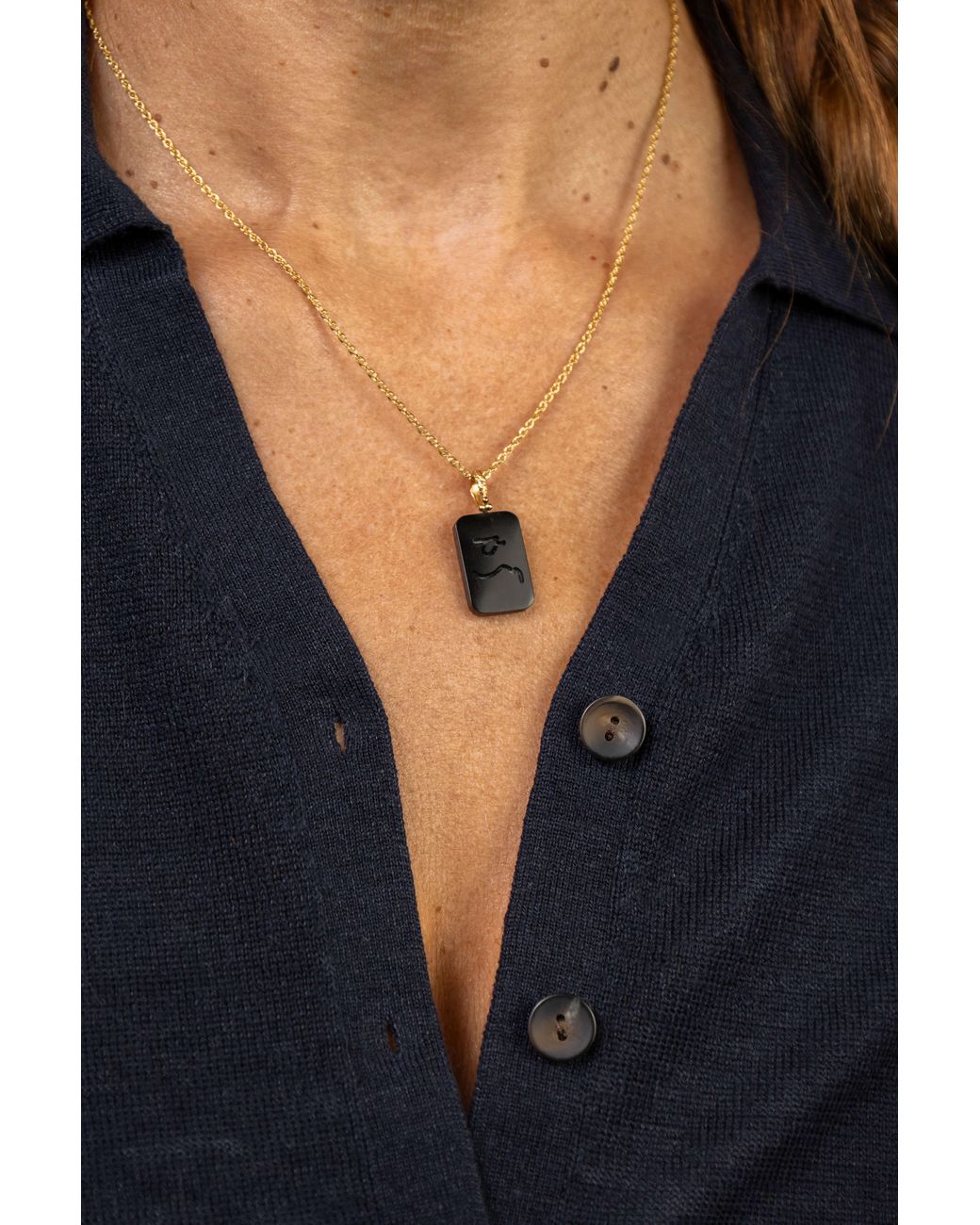 Claire Hill Designs White Difficult Onyx Necklace