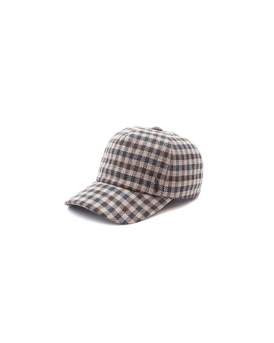 DORIA 1905 Gray Wool-Blend Checked Fabric Baseball Cap for men