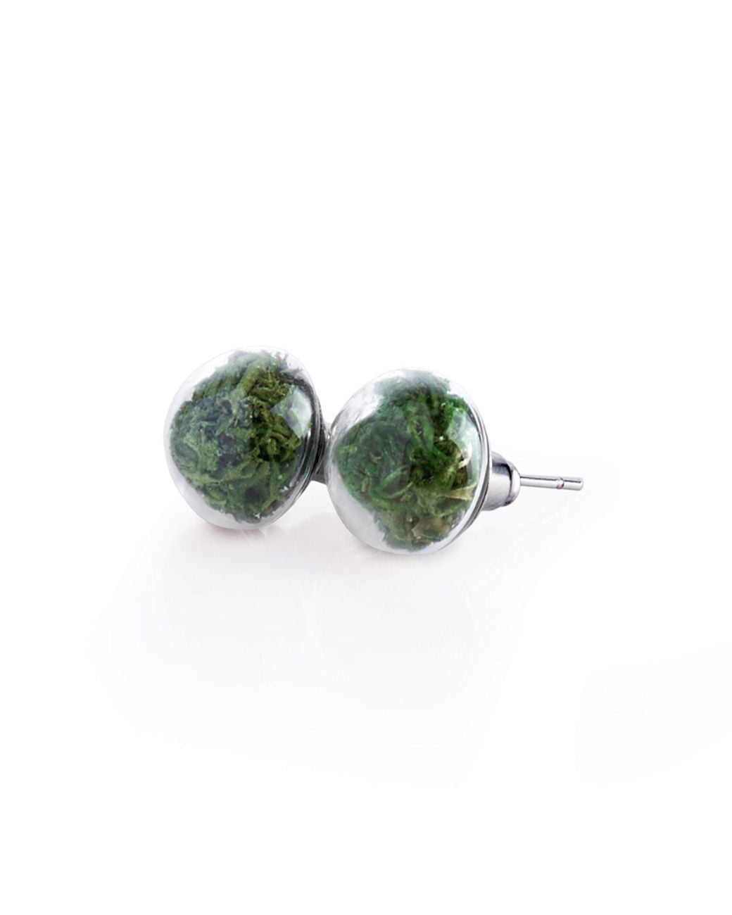 My Little Nature Green Stud Earrings With Natural Moss