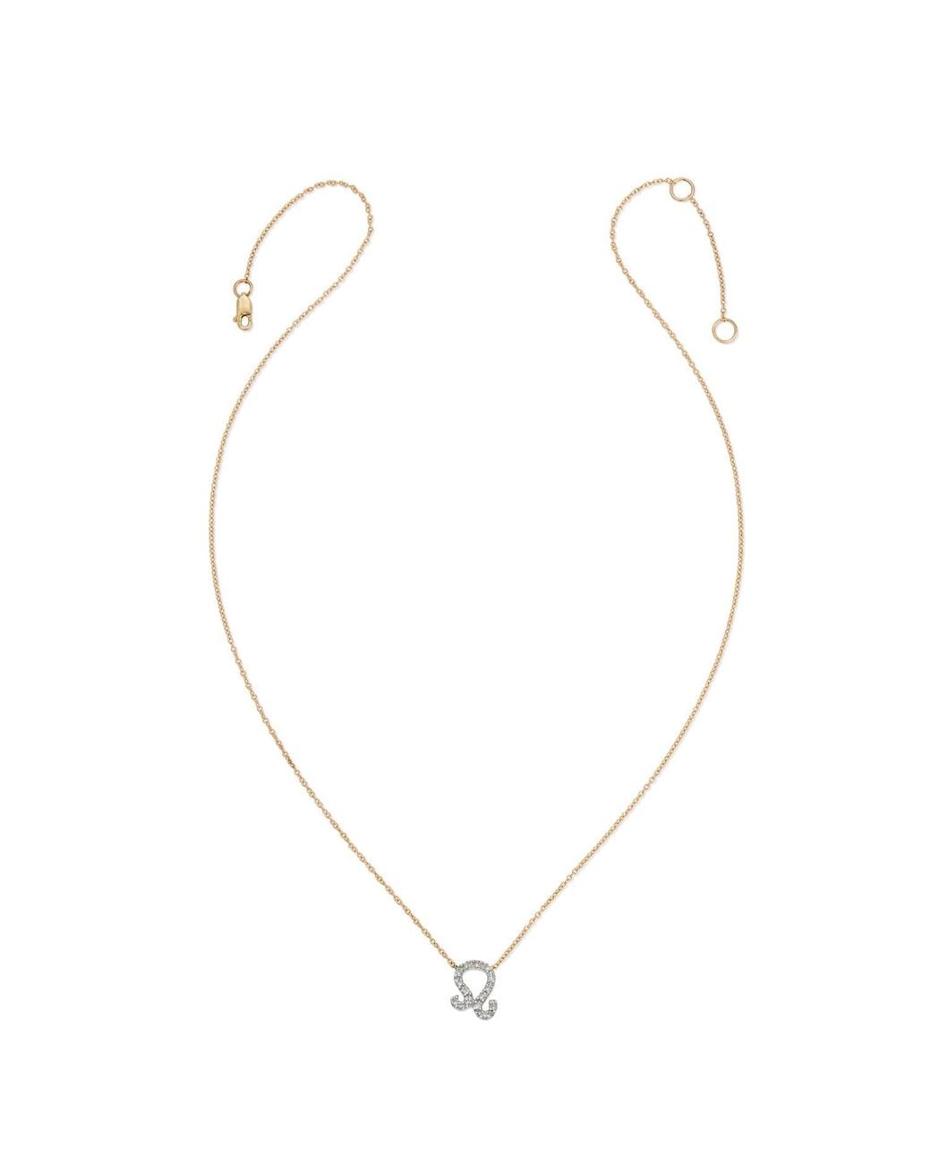 Heather Hawkins Jewelry Metallic Horoscope Zodiac Leo Sun Sign Fine Diamond Fourteen Karat Necklace