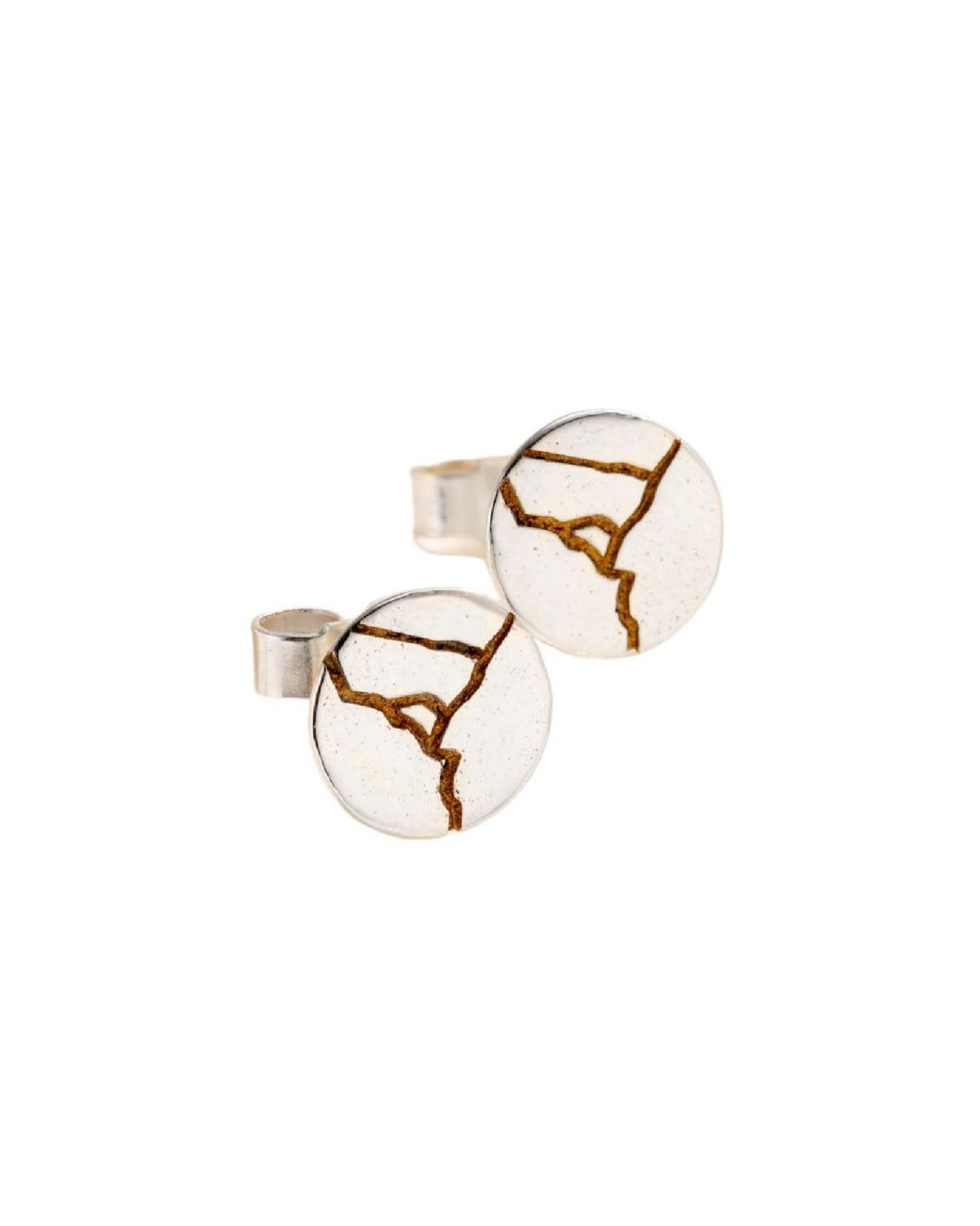 Posh Totty Designs Metallic Kintsugi Stud Earrings for men