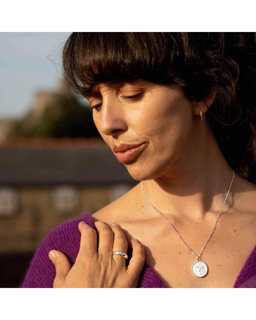 Claire Hill Designs Metallic Thrive Shorthand Coin Necklace