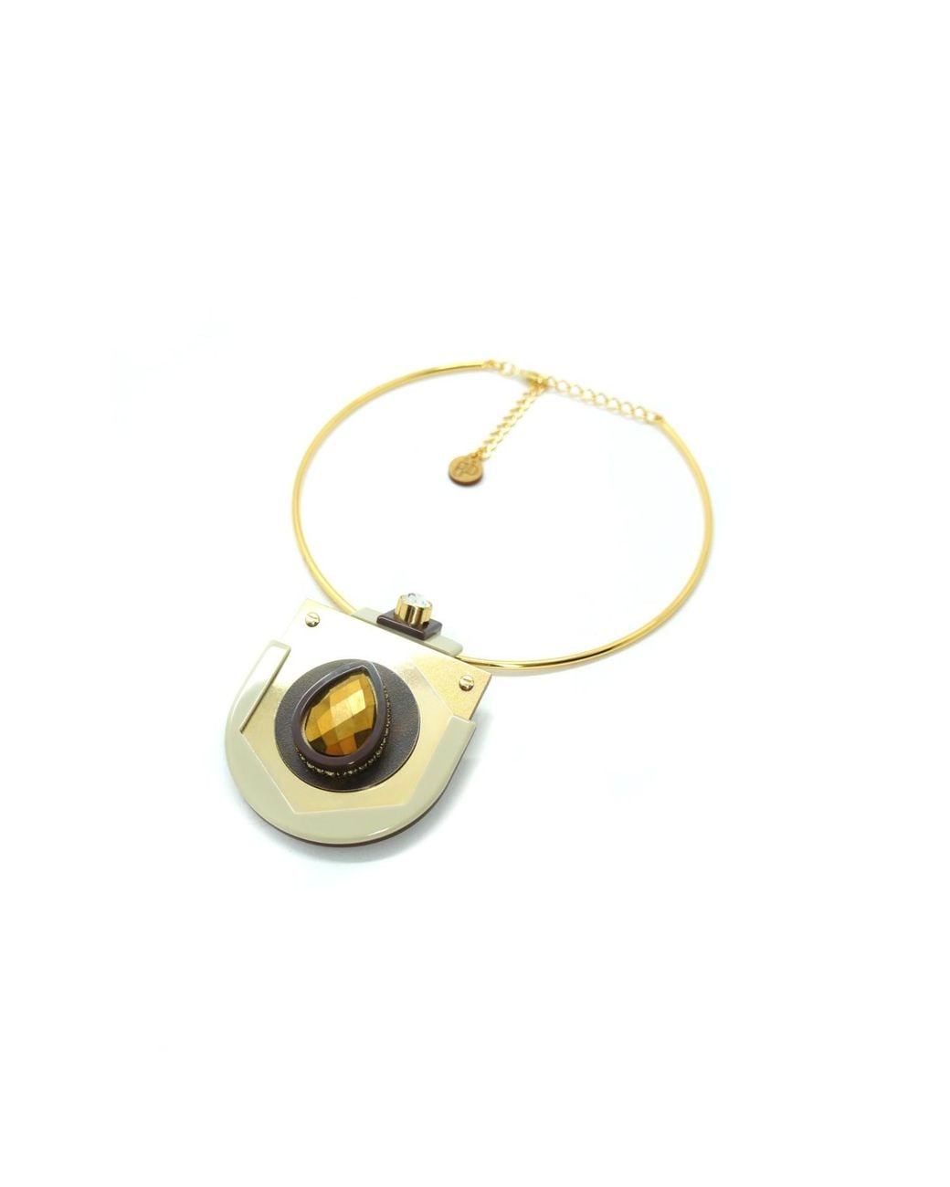 Gissa Bicalho Metallic Acrylic Handmade Necklace Empire