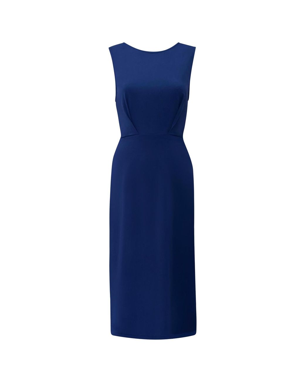Perlavera Blue Tilly Sleeveless Dress With Belt