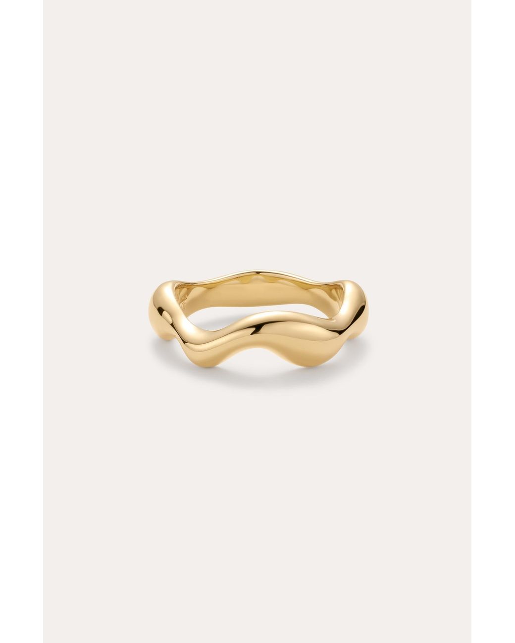 Vanhi Metallic Vica Fluid Wave Chunky Band Ring
