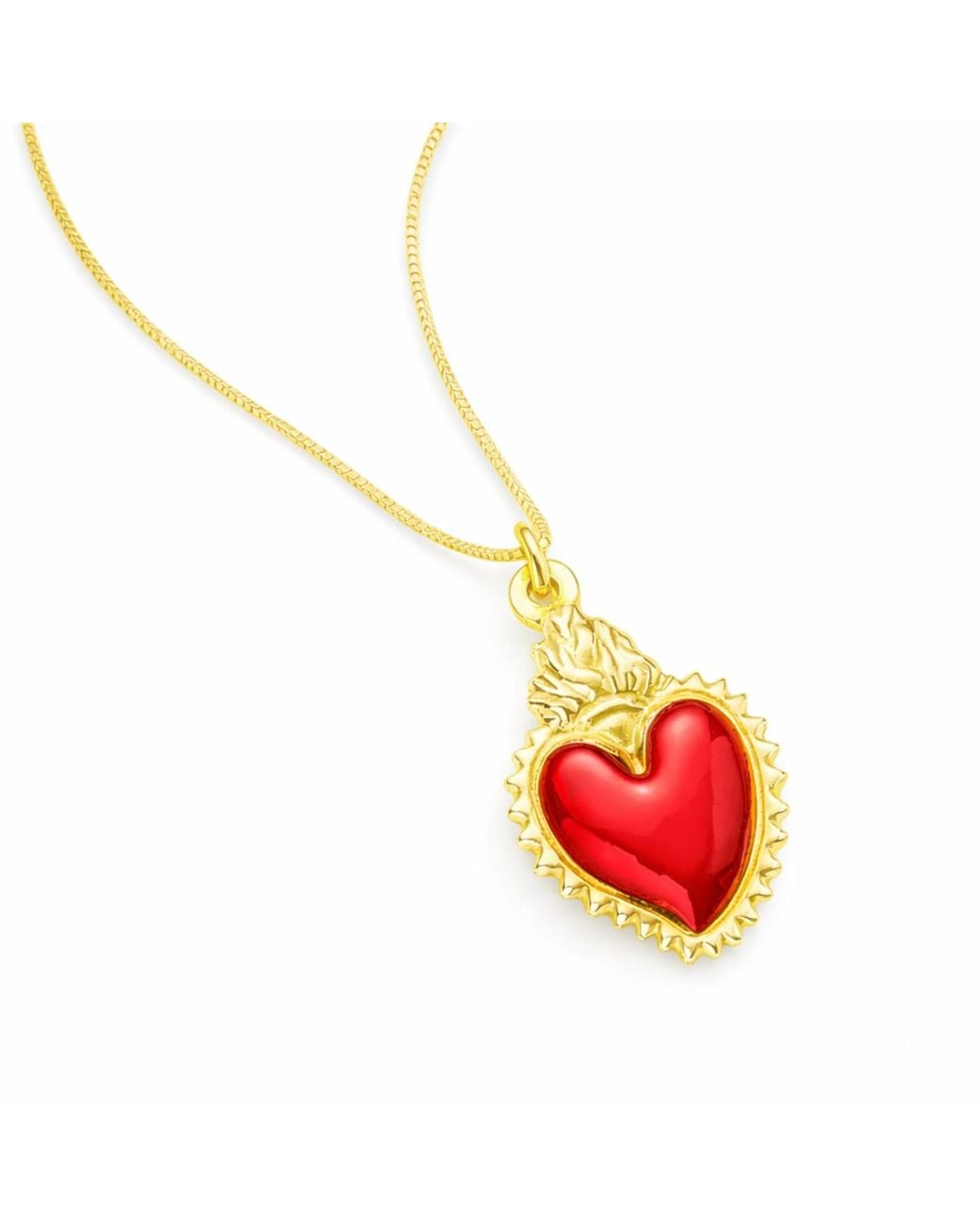 Unaloe Metallic Plated Necklace With Heart Charm – Luxury Symbolic Jewelry