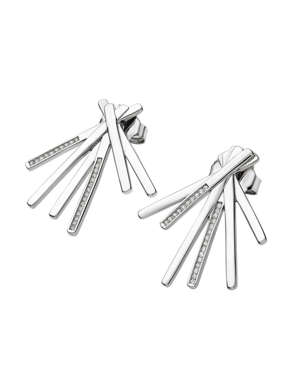 Lucy Quartermaine Metallic Solid Sterling Fan Key Studs