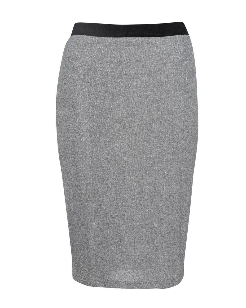 Conquista Gray Lurex Pencil Skirt