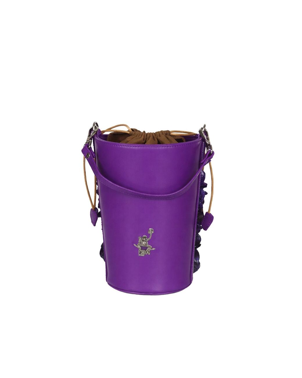 F3Rog by Rana Purple The Crossbody Coral Bucket Bag With A Shoulder Strap