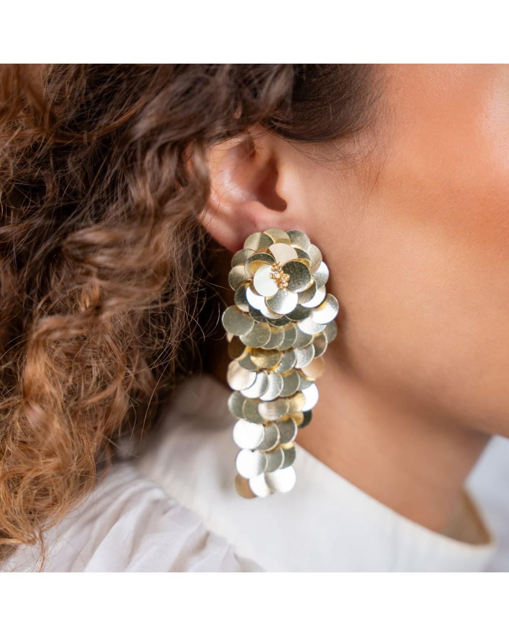 LOTT.gioielli Metallic Sequin Earrings Waterfall L